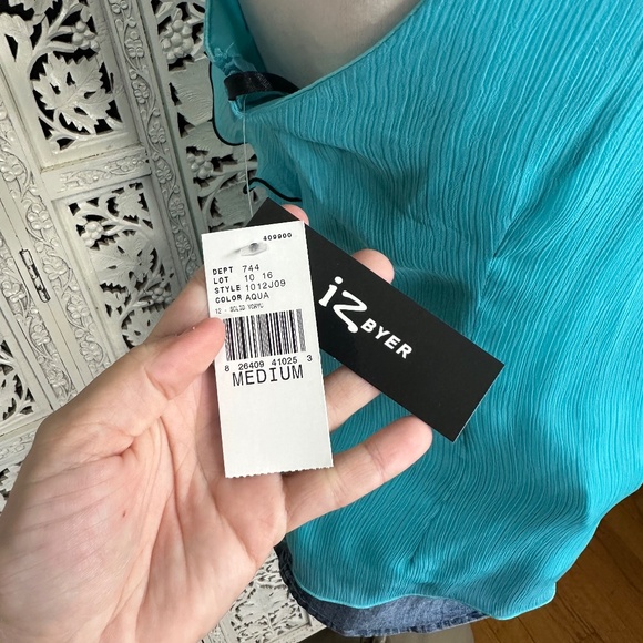 NWT Blue Ruffle Mockneck Halter Fairy Coquette Y2k Style Sleeveless Blouse Sz M - Picture 7 of 8